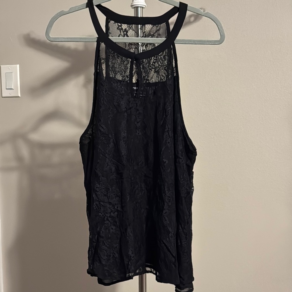 Torrid Blue Lace Backless Tank Top